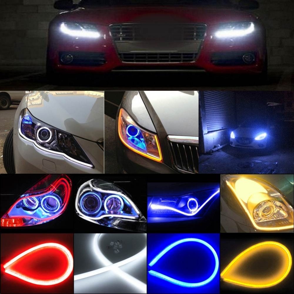 2Pcs 45cm 60cm Flexible Car Soft Tube LED