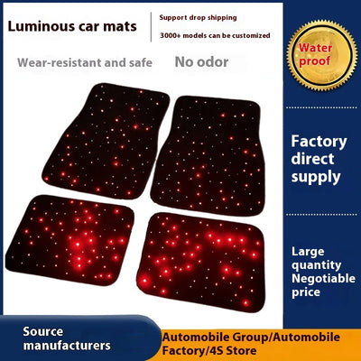Baby's Breath Shaped Fiber Optic Light Car Foot Mat